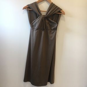 Sisley green/khaki cross front dress